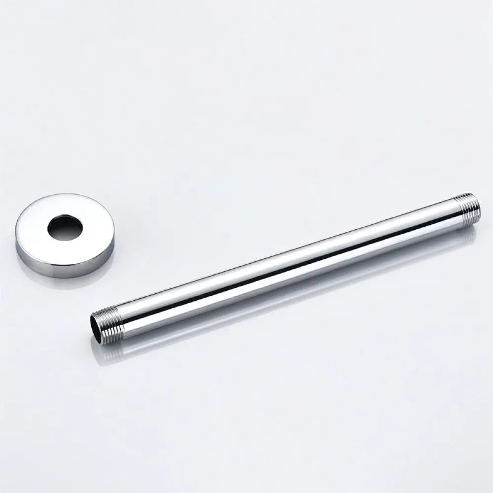 Modern Ceiling Shower Extension Arm Stainless Steel Round Rainfall Tube Chrome Bathroom Fixture Shower Head Pole