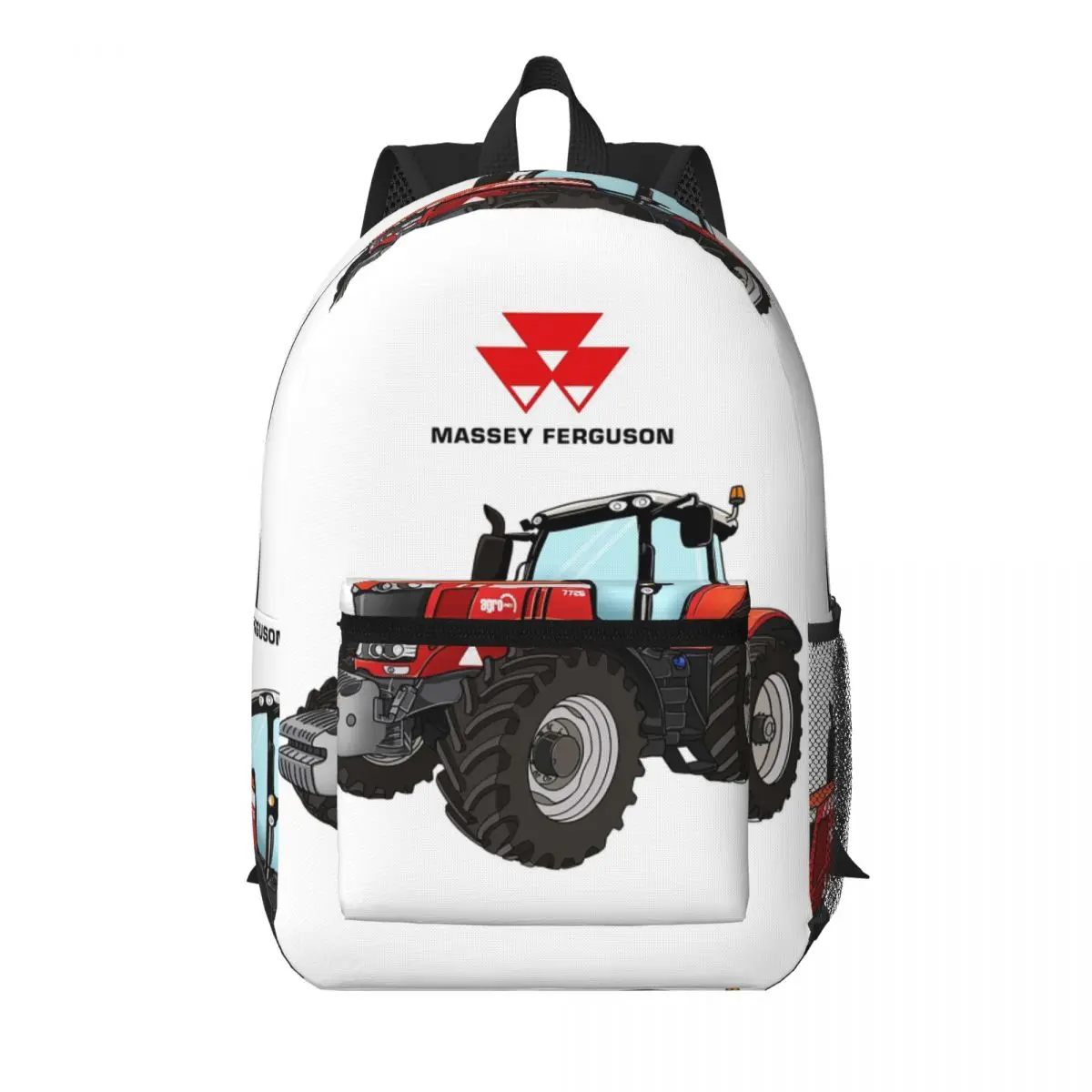 Massey Ferguson Tractor Red Tractor Student Backpack School Bag Hiking Travel Daypack for Boys Girls Bookbag Shoulder Bags