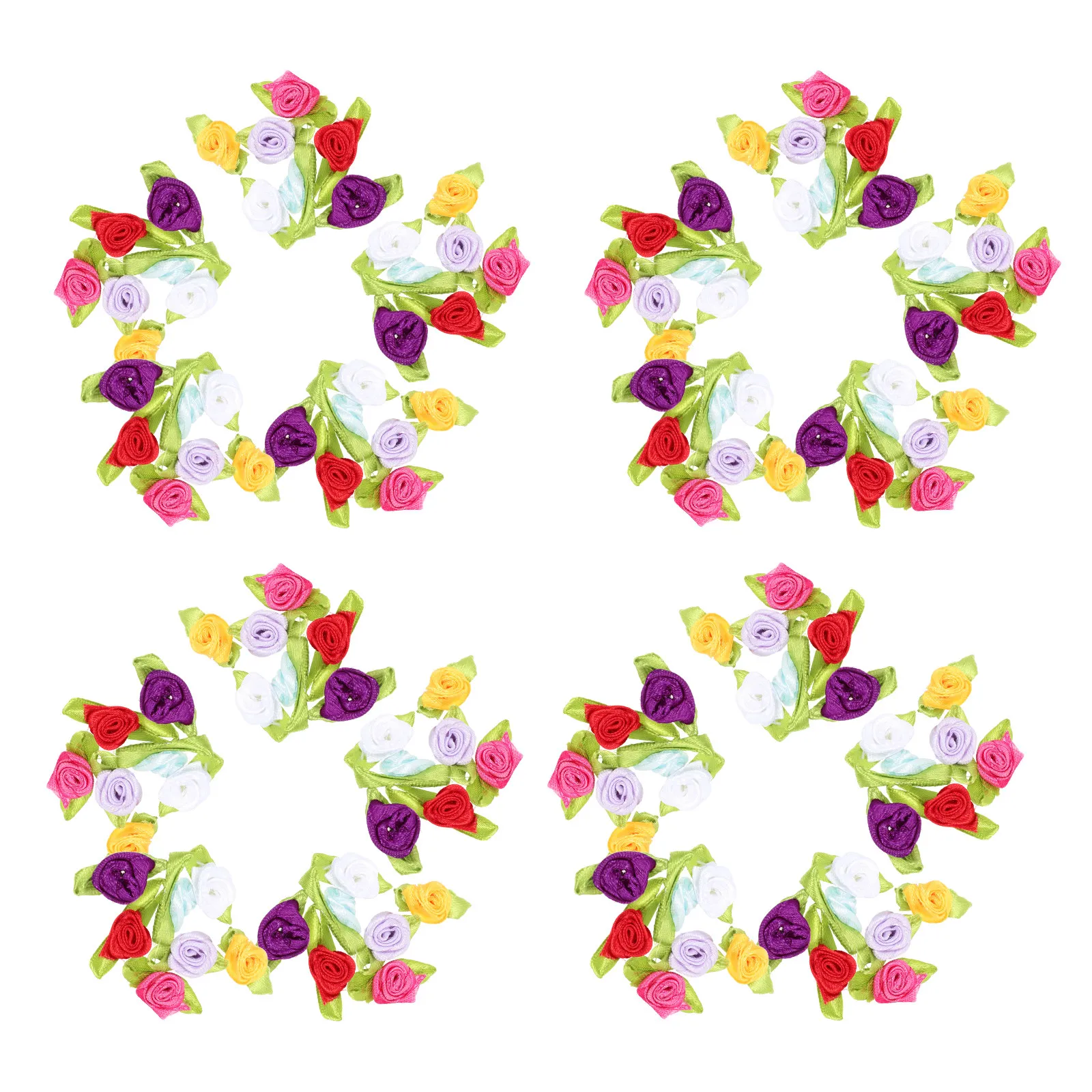 

100 шт. маленьких цветов-бабочек из лент для декора одежды, аксессуары для рукоделия, цветы для одежды, сумок, юбок, поделок