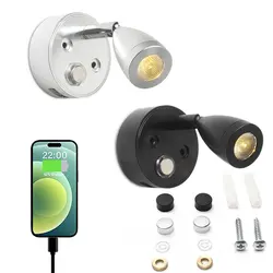 4000k DC10-30V led toque regulável luz de leitura rv lâmpada parede cabeceira com porta carregamento usb para campista van caminhão barco iluminação