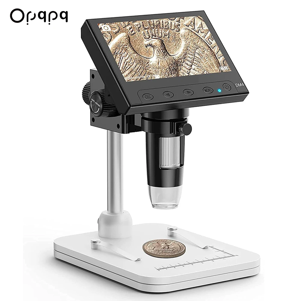 

Opqpq DM4 1000X LCD Digital Microscope Electronic Microscopes for Soldering Phone Repair Camera Coin Magnifier 4.3 Inch