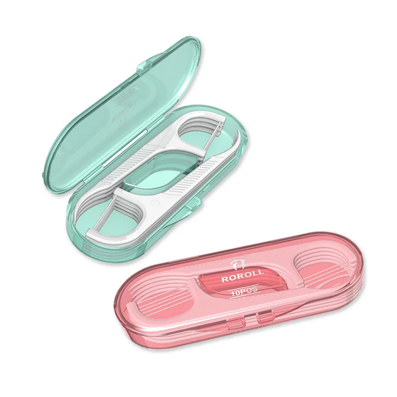 20Pcs Carry-On Box Dental Floss Stick Disposable Toothpick Floss Floss Stick 7.5 cm Teeth Tooth Cleaning Oral Care