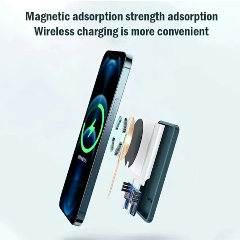 Portable Macsafe Power Bank Magnetic Wireless Powerbank For iphone 15 14 13 12 Pro Max External Auxiliary Backup Battery Pack