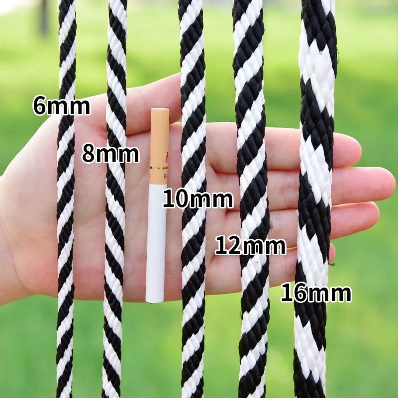 High Strength Nylon Rope, Strapping Goods, Drying Clothes, Truck, Pull Tie, Household Strapping, Black and White,14mm,16mm, 18mm