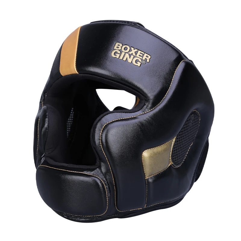 

Full-Covered Boxing Helmet Muay Thai PU Leather Training Sparring Boxing Headgear Gym Equipment Taekwondo Head Guard Protector