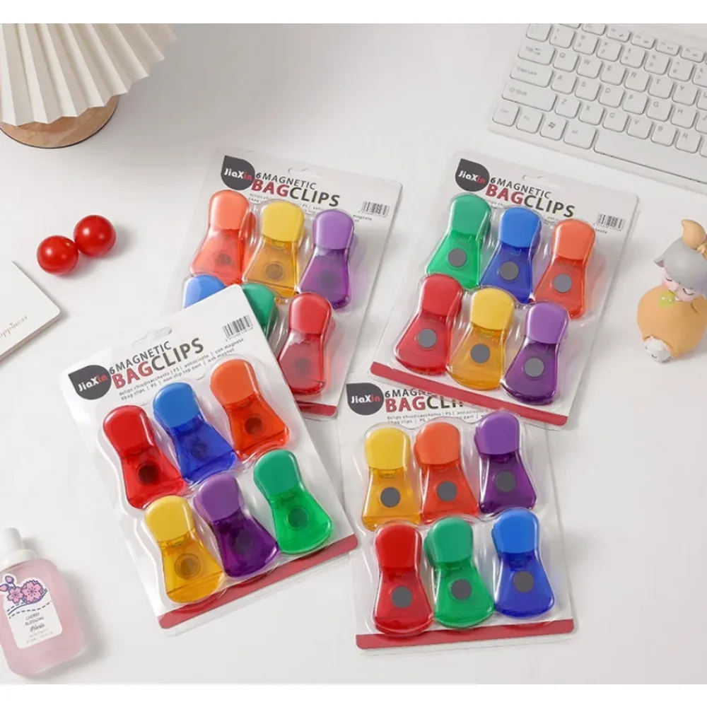 1PC Random Color Magnetic Kitchen Bag Clips, Refrigerator Sealing Clip for Notes Photos, Home Food Sealing Organizer Accessories