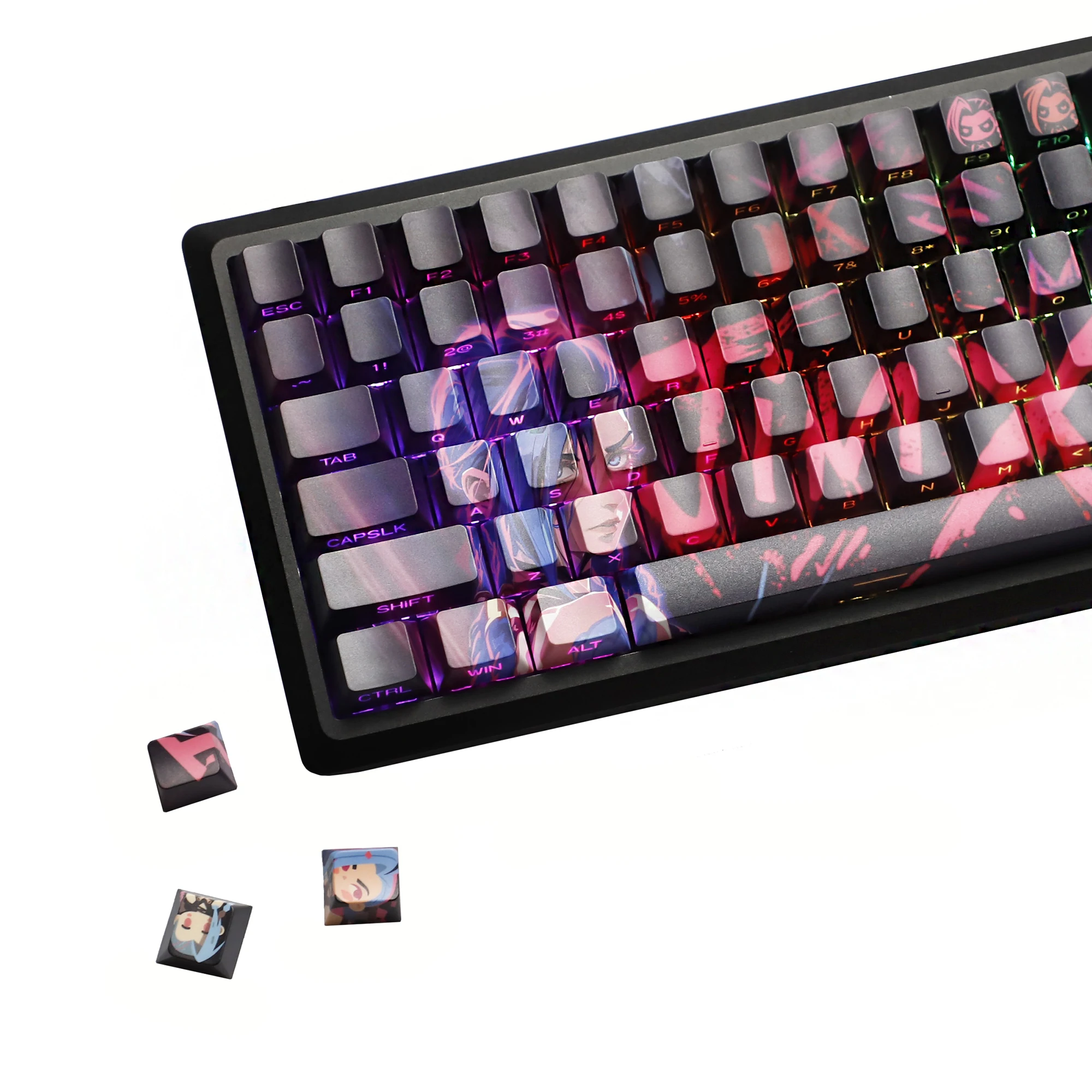 

YMDK 117 keys Graffiti Exploder Game Characters Sidelit Cherry Profile PBT for 60 87 98 104 108 MX Mechanical Keyboard