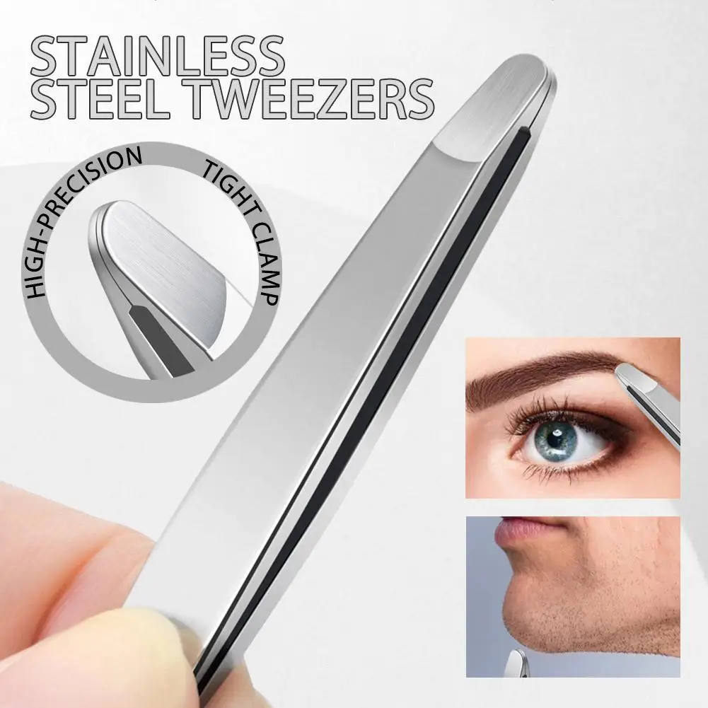 2 stücke Edelstahl Augenbraue Pinzette Schräge Augenbraue Clips Haar Entfernung Make-Up Werkzeuge Wimpern Täglichen Bedarfs Schönheit Werkzeug