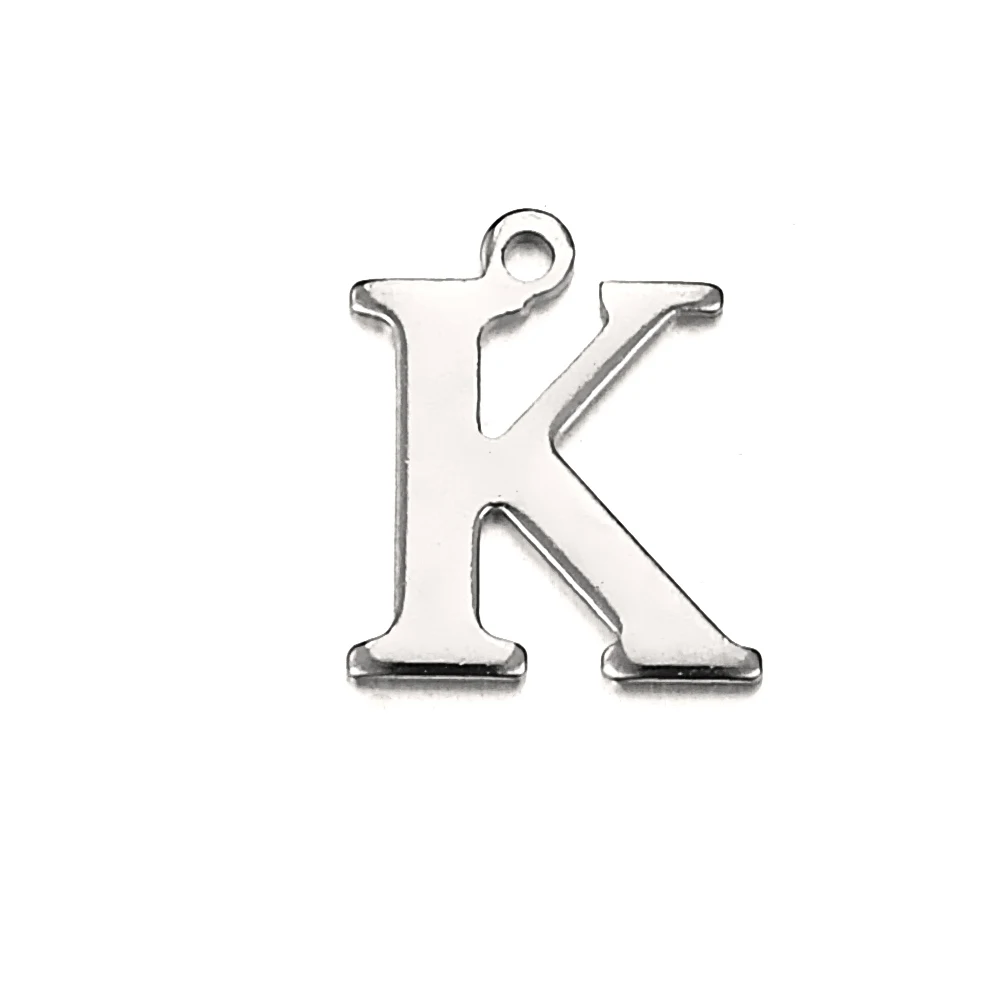 20 stks Rvs Letter Charm Initial Charms Enkele Alfabet Kralen Hangers voor Ketting Sieraden Maken DIY Groothandel
