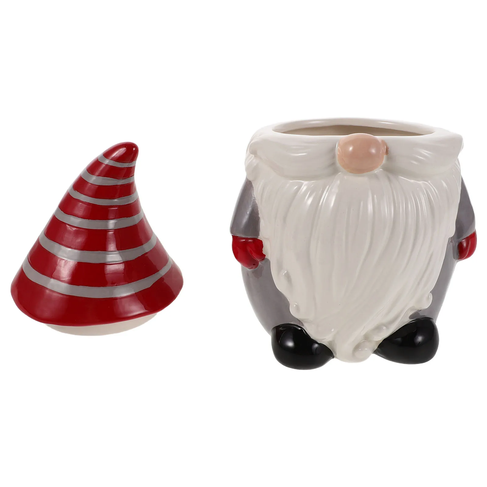 

Decorative Ceramic Cookie Jar Christmas Gnome Shape Airtight Storage Box for Sweets Biscuits Kitchen Bedroom Living Room Holiday