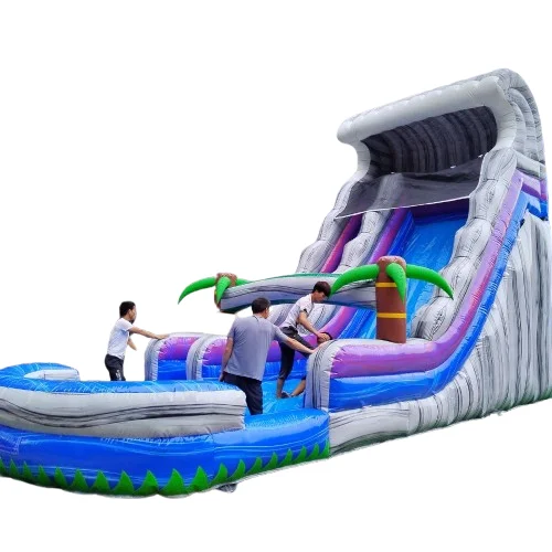 Palm Tree Waterslide Pool Commercial Inflatable Water Slide for Party Business