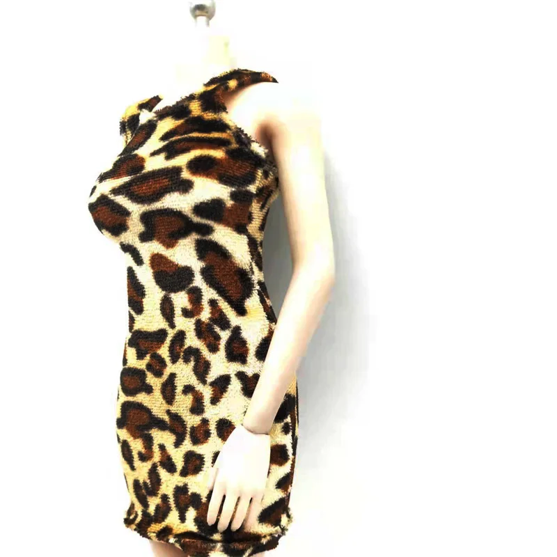 1/6 Scale Girl Leopard Skirt Dress Stretch Hip Skirt Model for 12in Large Chest S07 S10d S12 Tbleague Phicen Body Doll Toy