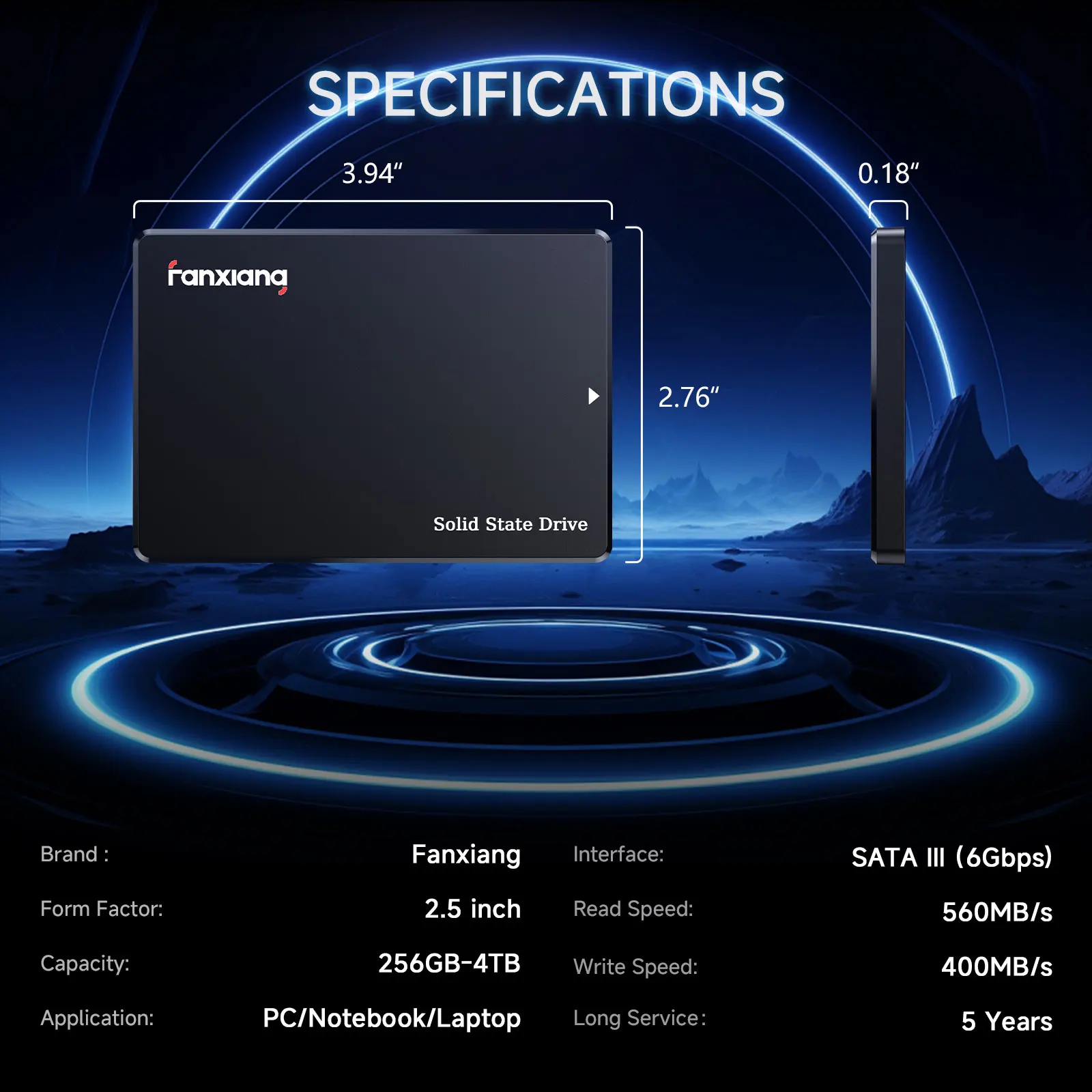 Fanxiang S101/S102 Pro/S101Q 2.5inch SATA SSD 512GB 1TB 2TB 4TB 550MB/s Hard Drive SSD SATA Internal Solid State Disk 6xFast HDD