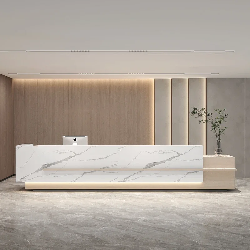 Regale Reception Desk Atril Tavolo da parete Reception Salon Scrivanie Computer Sedie da ufficio Registratore di cassa Cash Tisch Mobili alla moda