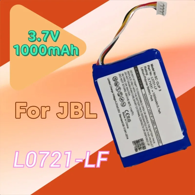 

L0721-LF 3.7V 1000mAh Battery For JBL Clip 3 Bluetooth Speaker Lithium Polymer High Quality