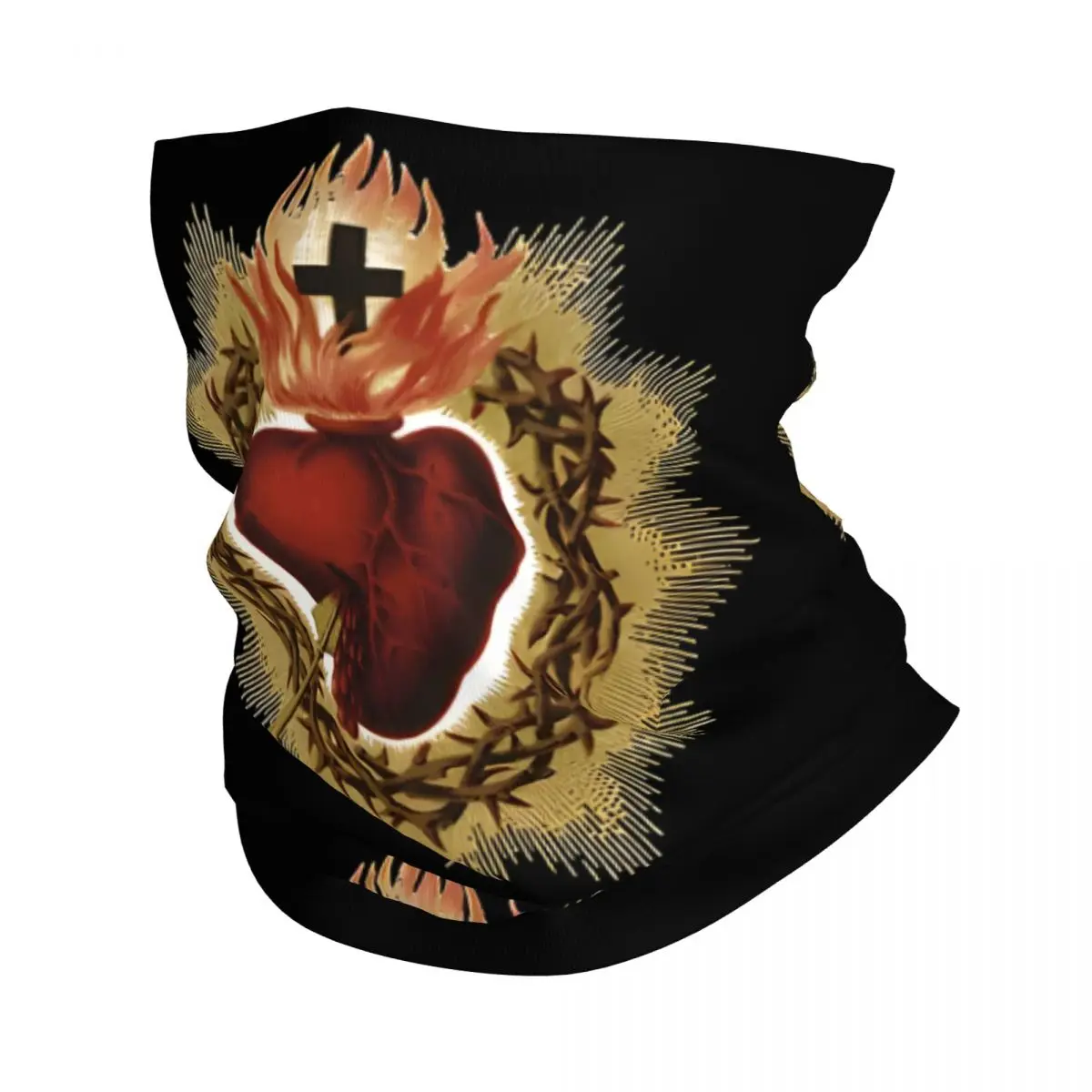 Sagrado Corazón de Jesús envoltura delgada bufanda Bandana cuello polaina cubierta de la cara diadema