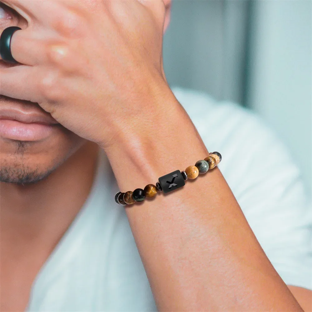 زودياك سوار للنساء الرجال زودياك تسجيل الحجر الطبيعي حبة سوار 12 كوكبة الصلاة نعمة سوار 1 قطعة 8 مللي متر الجوزاء