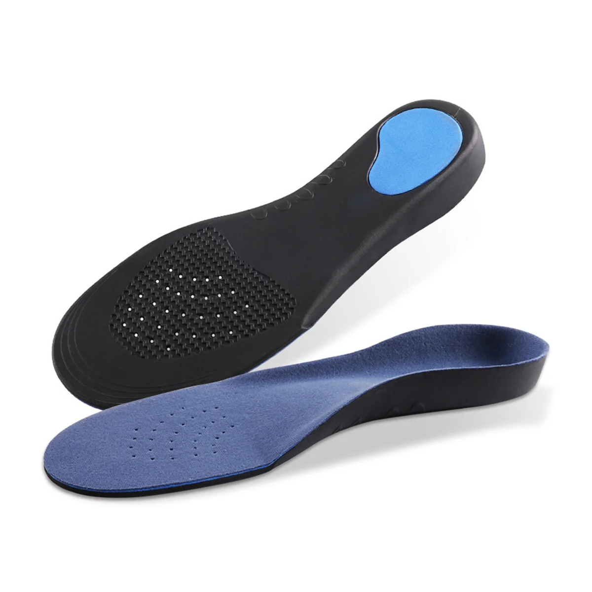 

Orthotic Insoles Pair Size L Dark Blue Flat Foot Arch Support Shoe Inserts Cushioning Pads Relieve Pain Men Women Comfortable