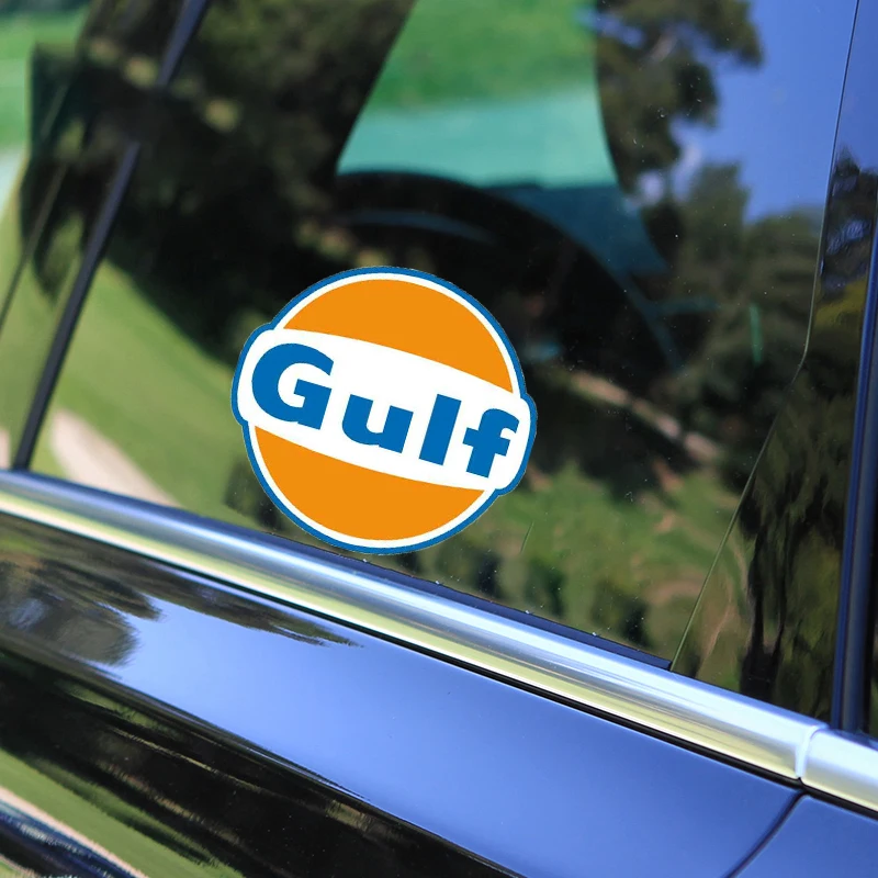 13cm X 12cm dla Gulf Logo Vinyl Sponsor Car Wrap Kreatywne naklejki samochodowe Naklejka graficzna Naprawa Naklejka Pull Flower