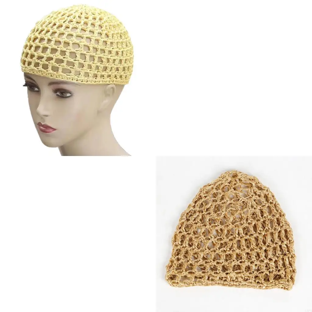 

Openwork Brimless Hat Crochet Skull Hollowout Knit Hat for Women Sleeping Wear