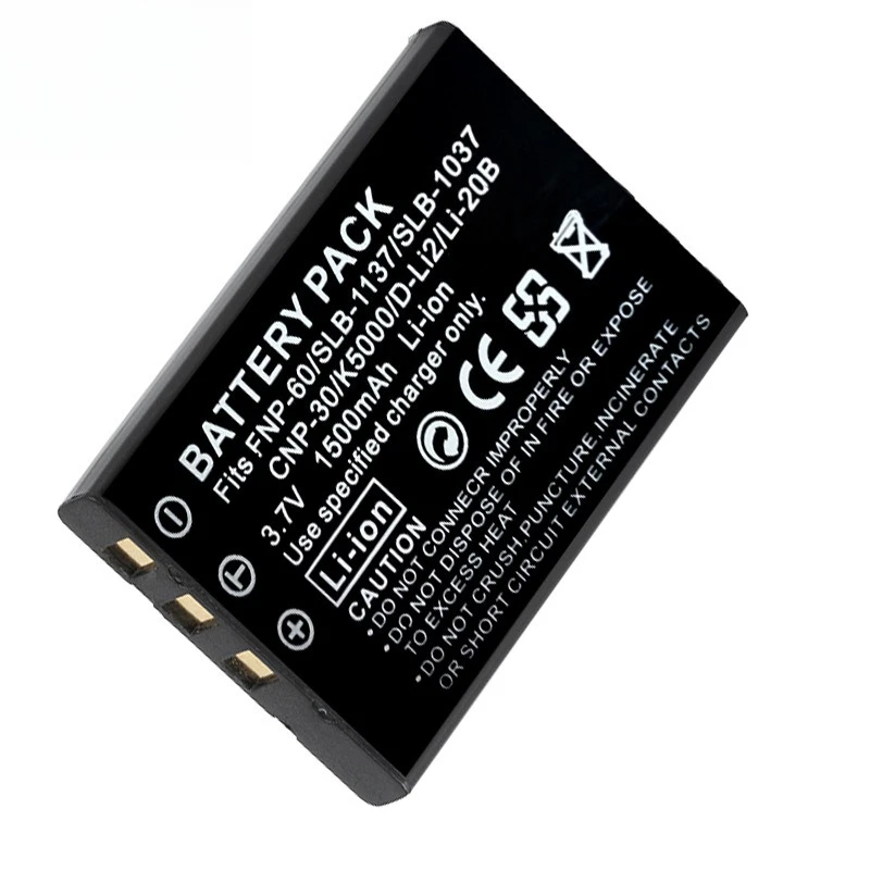แบตเตอรี่กล้องสำรอง FNP60 3.7V 1800mAh สำหรับ Fujifilm F50I F501 F601Z F401 F410 F601 SLB-1137 CNP-30 K5000 Li-20B NP-60