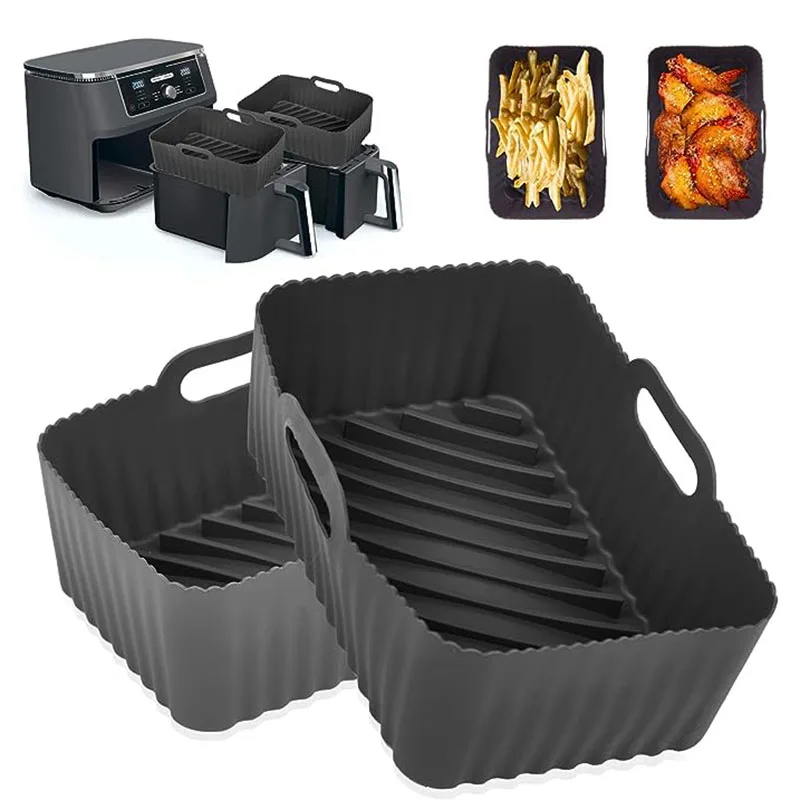 

1Pcs Rectangle Air Fryer Silicone Liners 5 inches wide Reusable Lightweight Heat Resistant and Easy to Clean Reusable Inserts