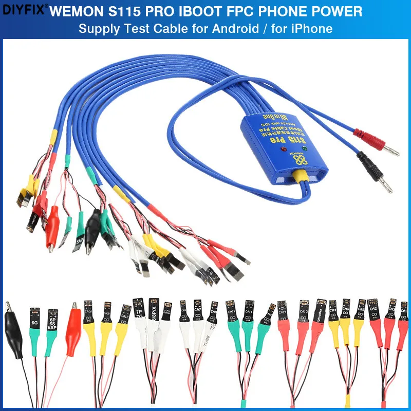 

S115 Pro iBoot FPC Phone Power Supply Test Cable For iPhone 6-12 Mini Huawei Oppo Vivo Samsung Xiaomi Battery Boot Repair Cable