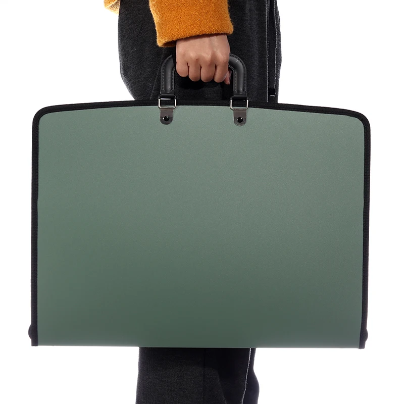 

Handheld Zippered Accordion File - Multi-Pocket Document Organizer for Office Use