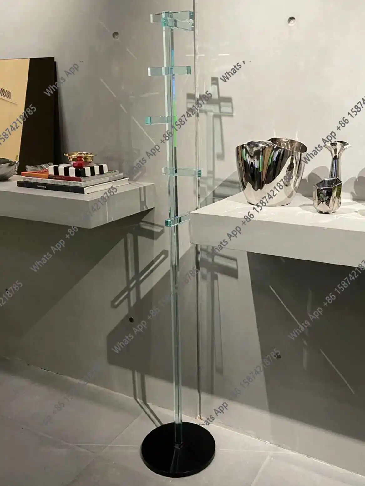 

Kk Italian Glass Coat Rack Storage Designer Bedroom Floor Hanger Entrance Hanger Art Nordic