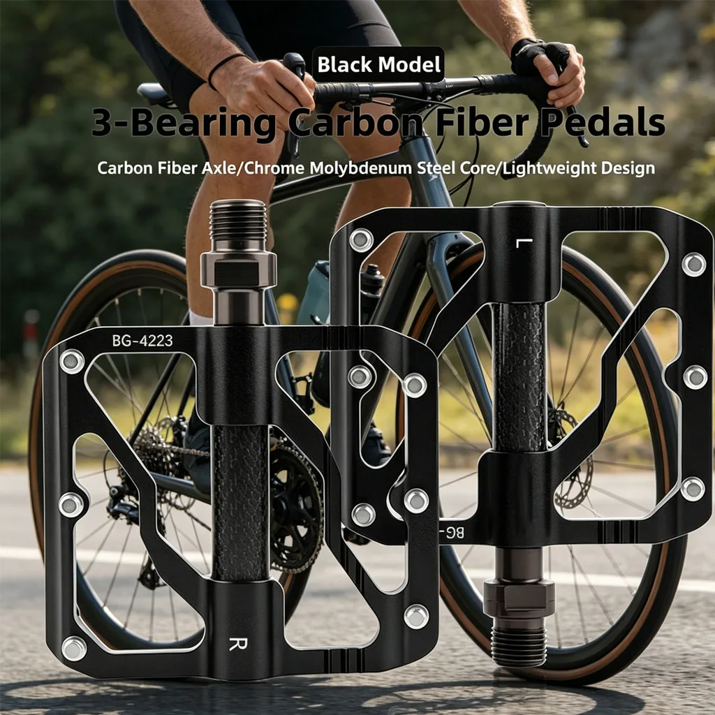 

2pcs Bicycle Pedal 95x80mm CNC Aluminum Alloy Lightweight Cr-Mo Axle Anti-Slip Foot Pedals Mountain Bike Pedal Replace Parts