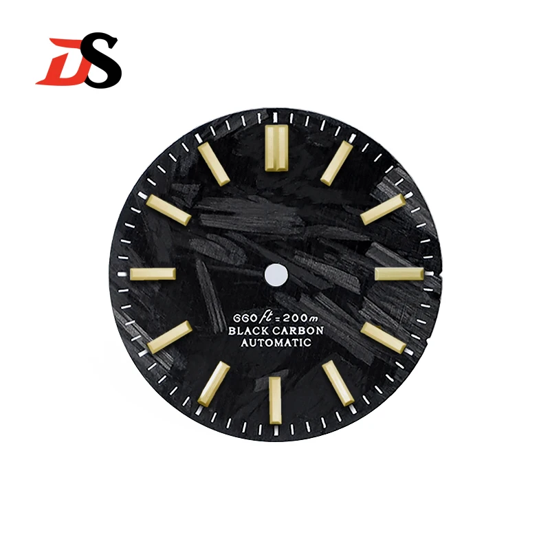 

Diameter 28.5mm carbon fiber windowless watch dial batch flower nail NH35NH34 can be customized standard