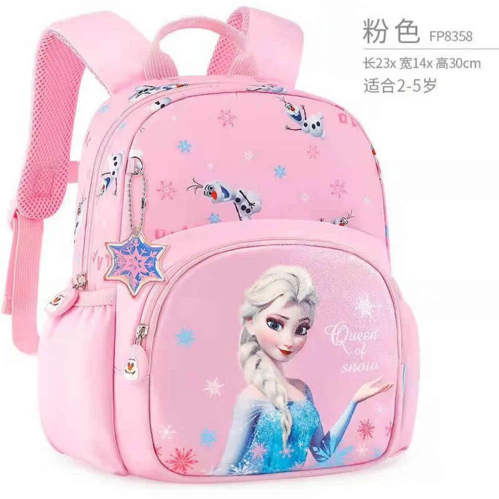 Mochila escolar Disney para niños y niñas de 3 a 6 años, mochila con hombros, Romance de hielo y nieve, princesa Elsa, dibujos animados