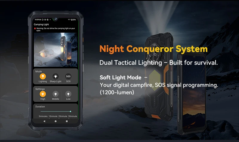 Rugged Smartphone Cubot Kingkong Power 5, Android 15, 16GB RAM (6+10), 128GB ROM, 6.88' 120Hz Screen, 15300mAh Battery, MTK G100