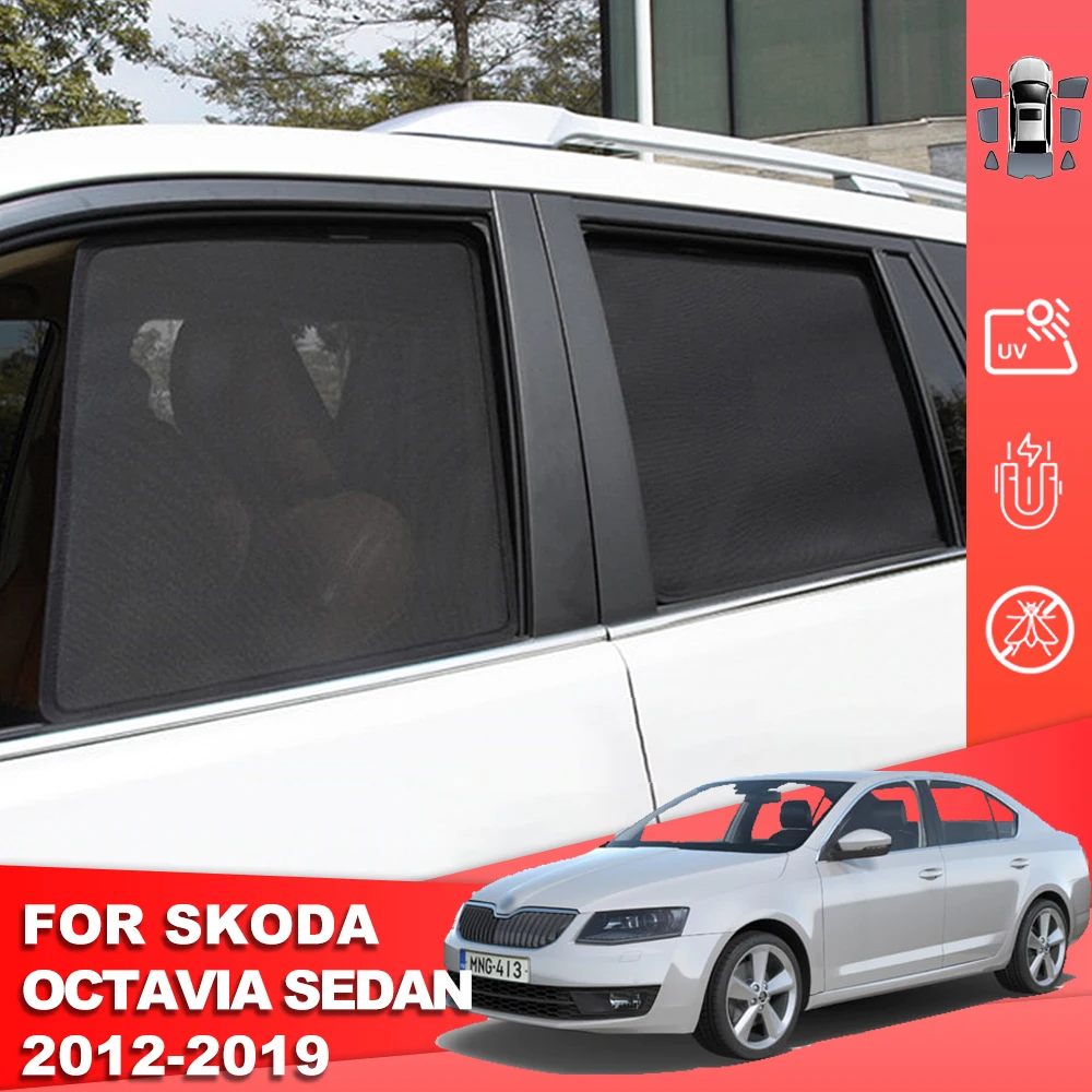 For Skoda Octavia 5E Liftback 2012-2019 Magnetic Car Sunshade Shield Front Windshield Curtain Rear Side Baby Window Sun Shade