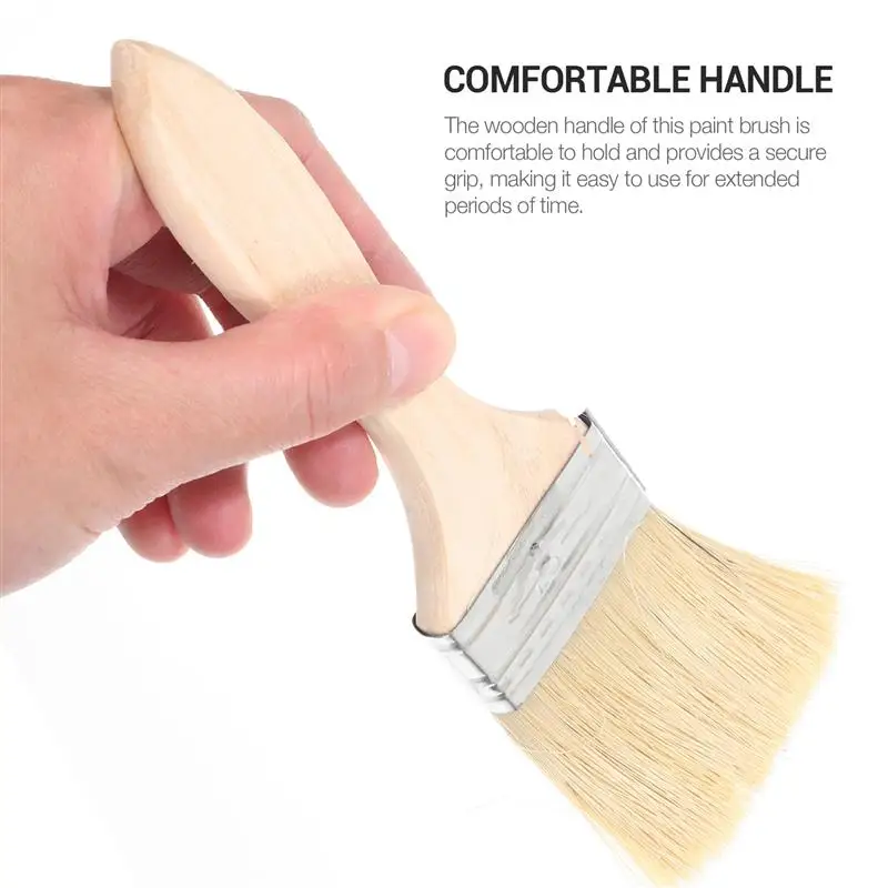 10pcs Paint Wooden Handle Painting Brush Multipurpose Sauce Pastry Handle Paint Efficient Application Painting Tools Brush