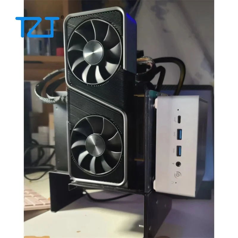 

TZT HAMGEEK Graphics Card Dock 24Gbps DIY PD85W+15W External GPU Expansion Dock with 60cm Thunderbolt 4 Cable and ATX Bracket