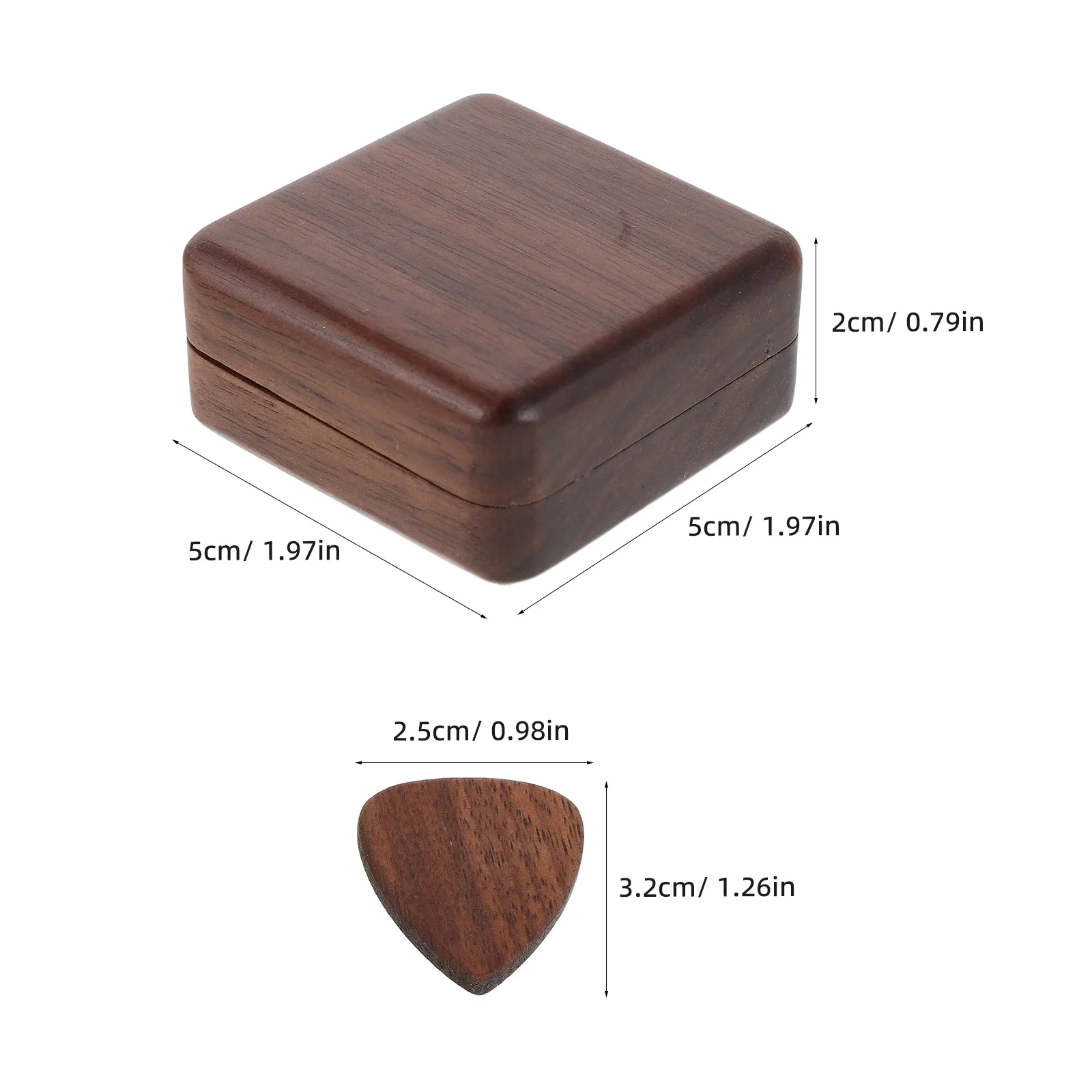 مجموعة واحدة من أعواد جيتار الجوز في الصندوق: من الخشب الصلب الصوتي باس بليكترومز أعواد إصبع الإبهام الصغيرة المحمولة للقيثارة البانجو الكهربائية