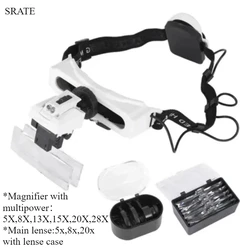 5X,8X,13X,20X,25X,28X Multi Power Lupa Lupa z 1 LED + 3 soczewki