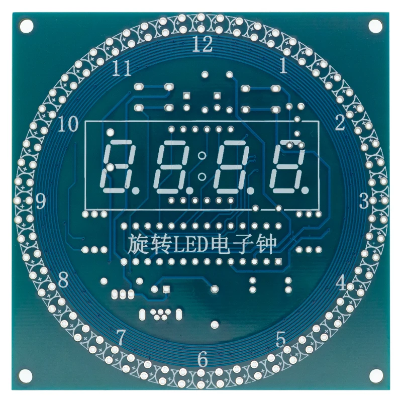 DIY Rotating Digital LED Display Module Alarm Electronic Digital Clock Kit 51 SCM Learning Board 5V DS1302