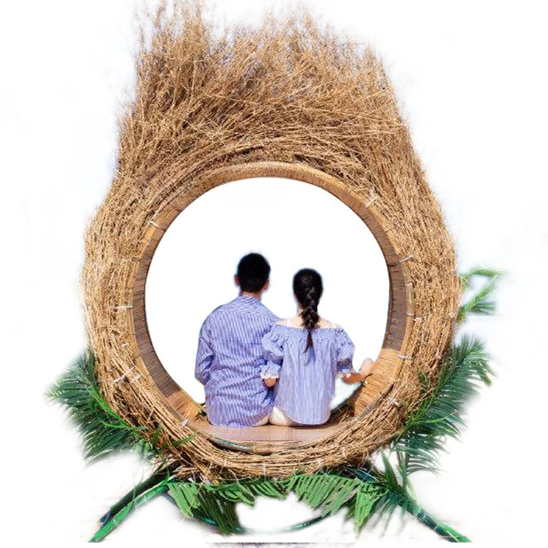 

Creative bird's nest swing outdoor love shooting props clock in scenic spot