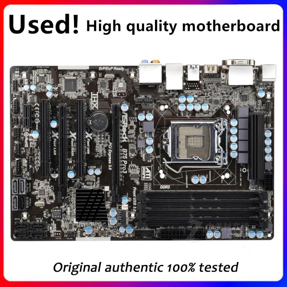 

For ASRock B75 Pro3 Computer Motherboard LGA 1155 DDR3 For Intel B75 P8B75 Desktop Mainboard SATA II PCI-E X16 Used