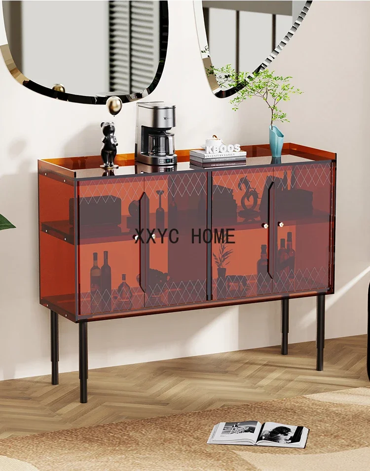 Acrylic Light Luxury Sideboard Cabinet Modern Minimalist Kitchen Storage Cabinet Wine Cabinet