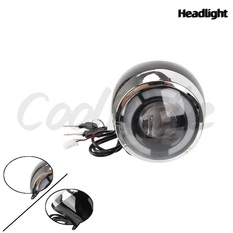 

For Citycoco Electric Scooter Angel Eye 60V/48V Speed Power Meter Accessories Headlight Key Electric Lock Kit