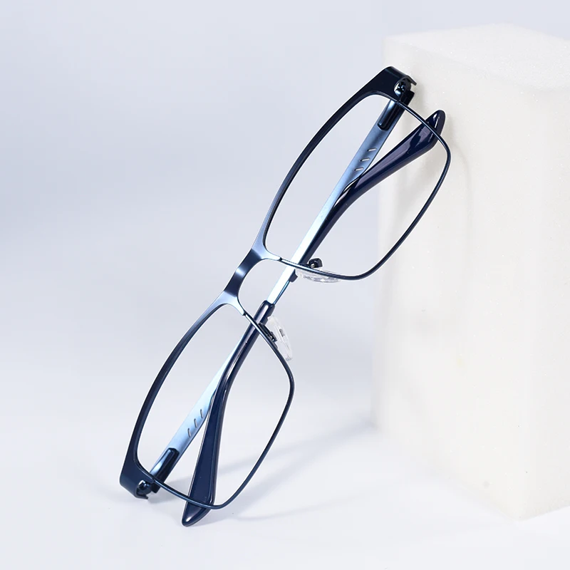 Blaulichtschutz Lesebrille Herren Metall Vollformat mit Federscharnier Bussiness Brillengestell +75+100+125+150