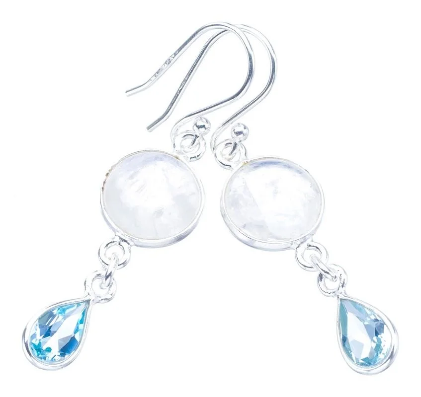 

Серьги из серебра 1,5 пробы с голубым топазом F5989