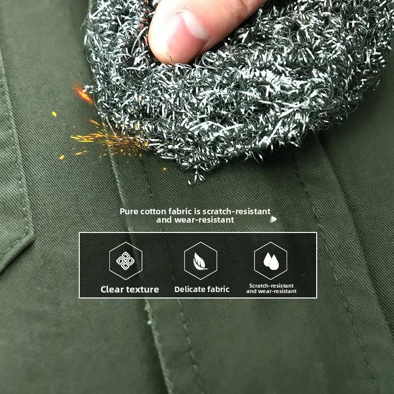 Set da Lavoro in Puro Cotone per Saldatura, Manica Lunga, Resistente all'Usura, per Primavera ed Estate