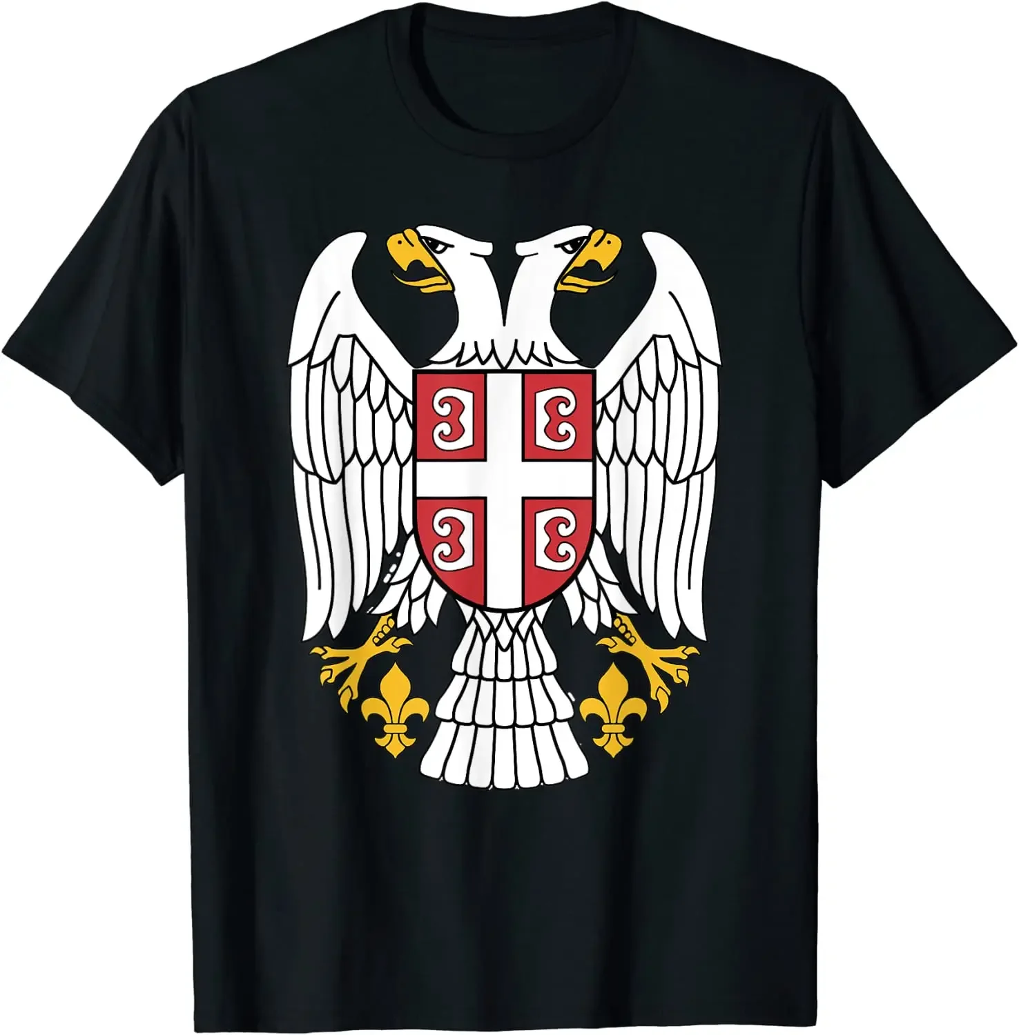 Serbian Eagle Emblem Serbia Double-headed Eagle Men T-Shirt Short Sleeve Casual Cotton O-Neck Summer Shirts