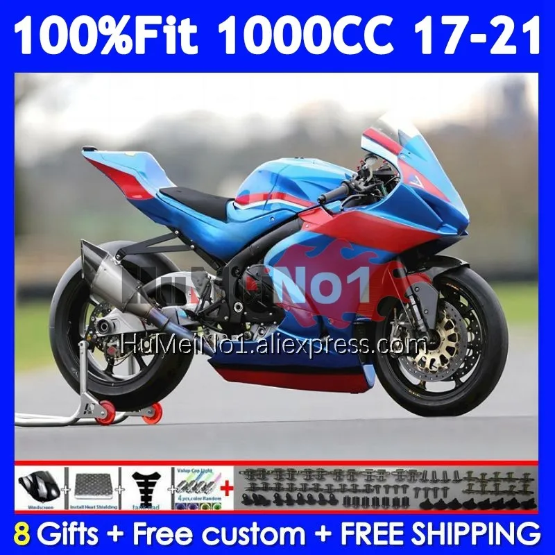 Injection For SUZUKI GSXR1000 GSXR 1000 L7 122No.195 K17 GSXR-1000 17 18 19 Light Blue 20 21 2017 2018 2019 2020 2021 Fairings