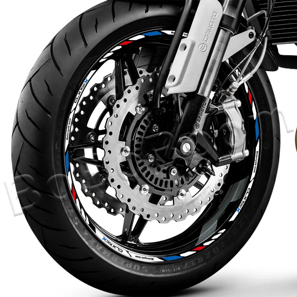 Reflective Motorcycle Wheel Sticker Decal Motor Bike Rim Hub Stripe Tape For CFMOTO 700CL-X CLX700 CLX 700 700CLX