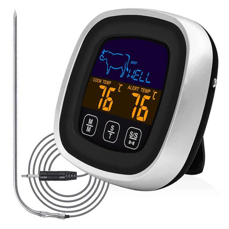 

BBQ Cooking Food Thermometer Digital BBQ Oven Meat Cooking Grill Thermometer + Timer Temperature Alarm For Cooking